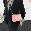 Bolsa Pequeña Cuadrada de Mano Estilo Coreano Dulce al por Mayor para Mujer 2025 Invierno Nuevo Bolso de Hombro con Cadena Estampada Bolso Cruzado de Moda