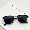 Gafas de Sol Populares Estilo Cool Retro con Montura de Ceja, Monturas de Metal para Gafas, Gafas de Sol de Alta Definición para Hombres, Gafas de Sol Especiales para Conducir