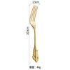 Juego de Vajilla de Acero Inoxidable 304 Estilo Palacio de Lujo Ligero Dorado Retro Vajilla de Estilo Occidental Cuchillo para Bistec, Tenedor y Cuchara con Relieve