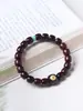 Madera de Palisandro Rosa de Hoja Pequeña India Material Viejo DIY Perla Roja del Sur 15mm Diseño Círculo Único Pulsera de Cuentas Budistas para Hombre y Mujer Venta al por Mayor