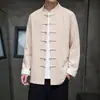 Otoño 2026 Estilo Chino para Hombre Algodón Lino Retro Botón de Rana Chaqueta Traje Tang Tendencia China Cuello Alto Ropa Exterior Casual