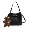 Bolso de Mano para Mujer para Viajes al Trabajo Retro PU Grano de Lichi Bolso Mujer 2026 Otoño/Invierno Nuevo Ligero Lujoso Bolso Cruzado Tipo Cubo