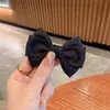Pinza para el Cabello con Lazo de Satén Suave Estilo Francés para Mujer, Pinza para Flequillo Lateral, Accesorio para el Cabello Versátil Simple y Elegante, Pinza de Pato