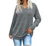 2025 Amazon Europeo y Americano Transfronterizo Popular Comercio Exterior Mujer Manga Larga Cuello Rayas Canalé Tops Tejido Cepillado
