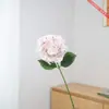 Hortênsia pequena de haste única com pétalas duplas e textura realista, visualmente realista, torna uma decoração de vaso de casa marcante e chamativa