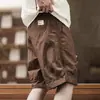 Pantalones cortos de trabajo para hombre estilo montaña para exteriores, marca de moda de verano, alta gama, corte holgado, color liso, casual, talla grande, con cremallera lateral, hasta la rodilla