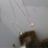 Collar de Plata S925 de Cuerpo Completo con Tres Diamantes Princesa Perla Natural Importada Colgante de Perla Shijia Cadena Clavícula Nicho