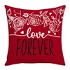 Nuevo Cojín de Sofá de Lino Estampado para el Día de San Valentín de Amazon Transfronterizo Temu Funda de Almohada para el Hogar