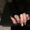 Anillo de Amor con Diseño Nicho de Diamantes Flash Ultrafinos Apilados Lleno de Diamantes para Mujer, Anillo Distintivo de Moda, Estilo Simple y Frío, Nuevo Estilo
