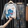 Pijamas infantiles del sudeste asiático para niños, primavera y otoño delgados, niñas manga larga, niños medianos y grandes, traje de ropa de casa de dibujos animados