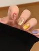 Las uñas cortas y portátiles más vendidas de Xiaohongshu: Puntas de Uñas Ojo de Gato con Lunares, Uñas Postizas Frescas y Lindas