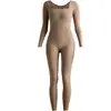 Moldeador de Cuerpo Completo de una Pieza Postparto Compresión Fuerte Remodelador Pantalón de Manga Larga Control de Vientre Levanta Glúteos Corsé Espalda Abierta para Mujer