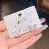 Pendientes Gruesos de Plata con Electrólisis de Mariposa y Circonita Blanca con Goteo de Aceite para Mujer, Diseño de Nicho con una Estética Fresca y Dulce