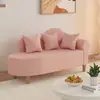 Sofá chaise longue de lana de cordero simple para apartamento pequeño, tela para dos personas, adecuado para balcón, dormitorio o tienda, sofá chaise de terciopelo teddy