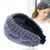 Diadema de ala ancha al por mayor transfronteriza versión coreana para otoño e invierno clip de pelo de lana popular en línea diadema de punto elegante horquilla joya diadema