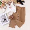 Traje de dos piezas de blusa sin mangas a juego de colores para niñas de verano de comercio exterior transfronterizo entre Europa y Estados Unidos con pantalones de punto de color sólido