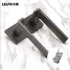 Cerradura de Puerta Silenciosa Interior Simple Personalizada Cerradura de Manija Dividida de Aleación de Aluminio Cerradura de Manija Magnética para Puerta de Madera de Dormitorio Negro Gris