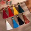 6cm Borla Fleco Aro Dorado Joyería Accesorios Marcapáginas Bolsa Roja Decoración Colgante Pendiente Borla Fabricante Mayorista