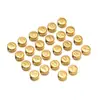 Contas Espaçadoras Perfuradas de Aço Inoxidável com Letras e Números, Contas Redondas Planas 18K, Acessórios para Joias de Colar e Pulseira DIY