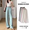 Pantalones de pierna ancha de terciopelo de ácido acético, leche, fu, yamamoto, para mujer, primavera y verano 2024, nuevos, cintura alta, sensación de caída, estilo perezoso pequeño, pantalones de seda helada