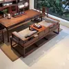 Nueva Mesa de Té Estilo Chino para Villa, Mesa de Té Kung Fu Simple, Sala de Té de Nogal, Mesa de Té de Madera Maciza, Estilo Zen