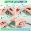 4 Rollos de Cordón Elástico para Pulseras, Hilo de Cristal Transparente, Cordón Elástico Mágico, Hilo para Joyería con Cuentas, Cuentas Pony para Collares