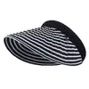 Diadema Rayada Estilo Jiang Shuying, Sombrero de Sol para Mujer, Nuevo Modelo Verano 2025, Sombrero Plegable de Concha con Parte Superior Abierta
