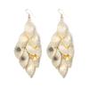 Pendientes exagerados de atmósfera europea y americana, pendientes largos huecos de hoja y corazón, personalidad, estilo frío, pendientes de borla de disco esmerilado