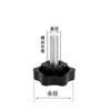 Parafuso de Rosca Manual Flor de Ameixa com Cabo de Borracha Estrela de Seis Pontas, Manípulo Hexagonal de Plástico M4 M5 M6 M8 M10