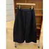 Pantalones cropped de mezcla de lana de alta gama estilo coreano para mujer, gruesos y elegantes para otoño e invierno, pantalones rectos de pierna ancha casuales versátiles con cintura elástica