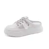 Nuevos Zapatos Blancos de Verano 2022 para Mujer, Zuecos Slip-On de Moda Estilo Ins, Sandalias de Punta Abierta a la Moda