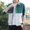 Chaqueta nueva para hombre primavera y otoño 2024, abrigo trench de solapa casual de negocios a juego de colores primaverales, abrigo juvenil de talla grande
