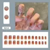Parches para Uñas Cortas Estilo Ins Otoño e Invierno, Puros y Elegantes, Parches para Uñas de Práctica Simples de Gama Alta, Uñas Portátiles Hechas a Mano con Pegamento de Gelatina