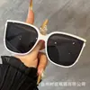 Gafas de Sol para Mujer Estilo Coreano Celebridad de Internet Cara Grande Adelgazantes Elegantes Montura Grande Anti-UV Para Posar Gafas de Sol de Moda de Alta Gama