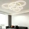 Lámpara de techo para sala de estar en forma de anillo, luminaria LED moderna minimalista, luz de techo para decoración del hogar y adquisición de proyectos