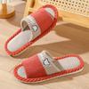 Chinelos de algodão e linho para as mulheres Primavera e outono home floor soft bottom indoor home couple Four Seasons chinelos de linho verão Homens
