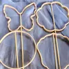 Acessórios de lanterna de moldura alienígena Mão de esqueleto para segurar DIY moldura de borboleta moldura redonda de seda moldura de flor de ameixa