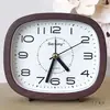 Reloj despertador simple y nostálgico con imitación de veta de madera para escritorio en casa de personas mayores, reloj cuadrado de mesa, reloj de estudiante moderno con números grandes, reloj de mesita de noche