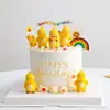Decoración para Pastel de Dragón de Leche Gordito Pequeño de Moda Lindo Genial Amarillo Pequeño Dinosaurio de Leche Decoración para Hornear de Cumpleaños