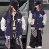 Chaqueta de Béisbol para Niñas de Primavera y Otoño, Abrigo Holgado para Niñas, Modelo Nuevo 2026 Chaqueta de Béisbol, Top Deportivo Casual para Niños Mayores