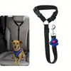 Arnés de Seguridad para Mascotas en Coche, Correa de Seguridad para Perro Gato, Cuerda para Perro con Anillo D, Correa Ajustable para Mascotas, Cabe en el Reposacabezas del Coche, Equipo de Viaje Seguro para Mascotas