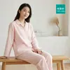Muji 2026 Primavera/Verão Novo Conjunto de Roupa para Casa em Gaze de Camada Dupla para Homens e Mulheres, Roupa de Casal, Pijama 100% Algodão