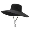 Sombrero de Sol Chal de Ala Ancha de Verano para Hombres, Protección Solar para Exteriores, Sombrero para Montañismo y Pesca, Sombrero de Pescador Coreano Casual Impermeable de Secado Rápido