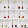 Pendientes de Frambuesa Frescos y Dulces de Estilo Coreano para Verano, Simples y Elegantes, Temática de Bosque, Accesorios Versátiles y Divertidos para Orejas con Frutas