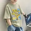 Camiseta de Manga Corta para Niños Verano 2026 Nuevo Estilo para Niños Mayores, Top Delgado de Dibujos Animados Fresco y Moderno para Niños