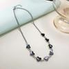 Cadena para clavícula de amor pequeña color negro aceitoso dulce y fresca, diseño de nicho femenino, alto sentido, estilo frío, temperamento, collar versátil