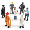 Conjunto de 7 Peças de Miniaturas de Profissões Figuras de PVC Inclui Médico Piloto Carteiro Cozinheiro Bombeiro e Mais Figuras de Brinquedo Educativas para Crianças