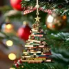 Pingente de Natal Transfronteiriço Novo Decoração de Árvore de Natal Enfeites para Pendurar no Carro Acrílico Plano Livro