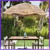 WG6Q Sombrilla de Sol para Exteriores Imitación Paja Sombrilla de Paja Decoración de Patio Balcón Jardín Sombrilla de Playa