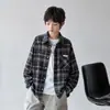 Chaqueta de Otoño para Niños 2026 Nuevo Estilo Coreano Camisa de Cuadros de Otoño para Niños Mayores, Estilo de Primavera y Otoño de Moda